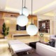 E27 20*20CM The Glass Ball Chandelier Spherical Light Simple Single Head Droplight Restaurant Led Lamp Lighting