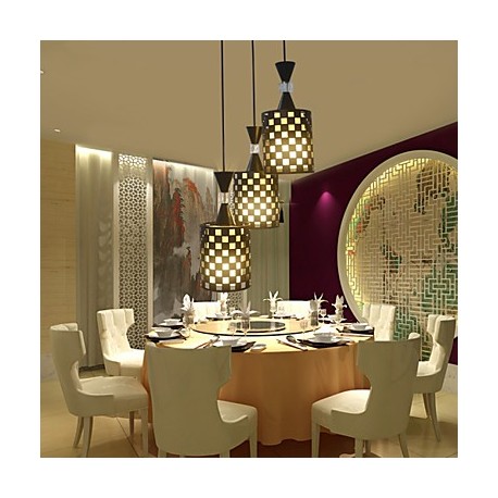 E27 14*17CM Perforations Nordic Restaurant, Wrought Iron Chandelier Led Lamp Light