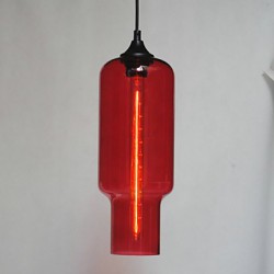 Modern Glass Pendant in Brown Bubble Design