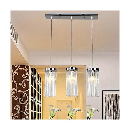 40w Modern/Contemporary Crystal Chrome Metal Pendant LightsLiving Room / Bedroom / Dining Room / Study Room/Office / Kids Room /