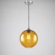 Modern Glass Pendant Light in Round amber Bubble Design