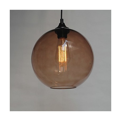 Modern Glass Pendant Light in Round brown Bubble Design