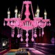 Coffee Room lamp Project Light Candle Crystal Hanging Lamp Pink