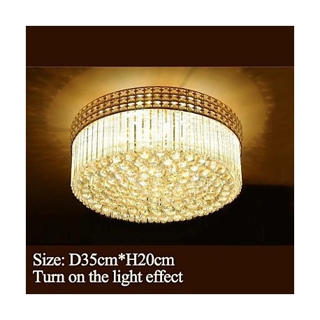 Modern Luxury Chandeliers Crystal Living Room LED Absorb Dome Light Diameter 35CM Contains 3 LED Bulbs