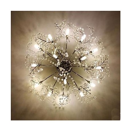 Stainless Steel Etched Deciduous Crystal LED Ceiling Llight