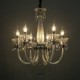 American-Style Lodge 6 Light Chandelier With Glass Shade