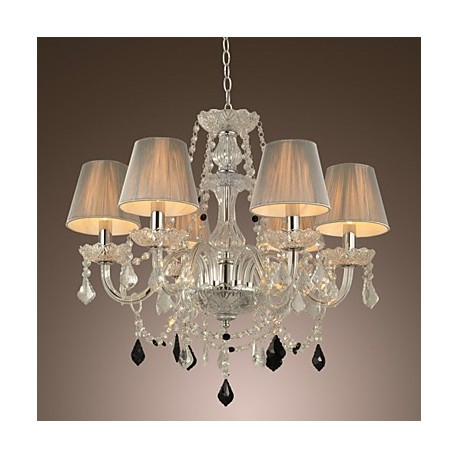 Chandelier Crystal Luxury Modern 1 Tiers Living 6 Lights