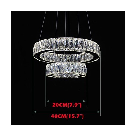 LED Crystal Chandelier Lights Modern Lighting Two Rings D2040 K9 Large Crystal Home Ceiling Light Fixtures