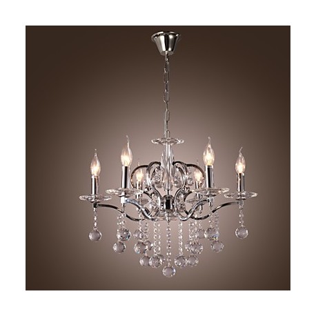 Elegant Crystal Chandelier with 6 Lights