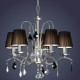 Cloth Lamp Shade Crystal Chandelier 5 Lights