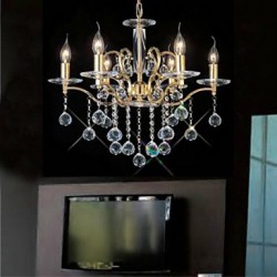 MAX:60W Traditional/Classic Crystal Gold Metal Chandeliers Bedroom / Dining Room / Study Room/Office / Hallway