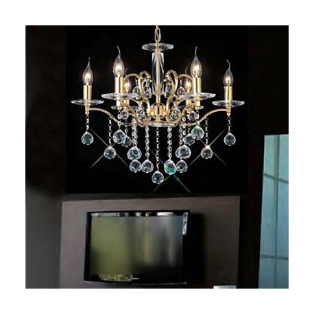 MAX:60W Traditional/Classic Crystal Gold Metal Chandeliers Bedroom / Dining Room / Study Room/Office / Hallway