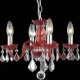 Candle Featured Crystal Chandeliers with 4 Lights in Red