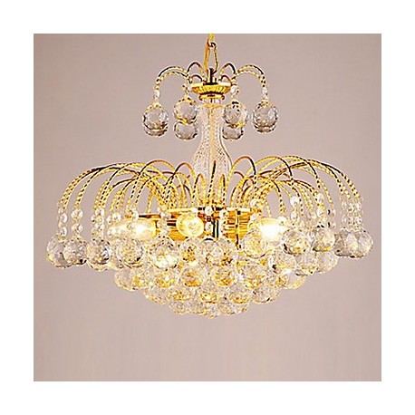 European-Style Luxury 3 Light Chandelier With Crystal Balls