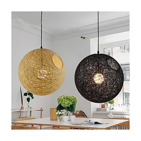 Country Simple Modern Restaurant lamp, Pastoral Rattan Lamp, Hemp Ball Chandelier