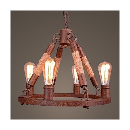 Vintage Rope Pendant Lights Loft Creative Personality Industrial Lamp American Style for Living Room Decoration