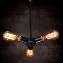 Pendant Light 3 Lights Country Style Wrought Iron