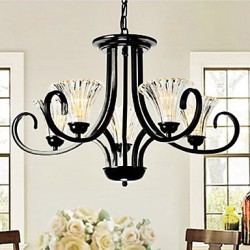 European-Style Vintage 5 Light Chandelier With Horned Arm