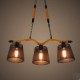 Retro Creative Personality Coffee Hall Three Pastoral Restaurant Bar head Rope Chandelier