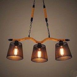 Retro Creative Personality Coffee Hall Three Pastoral Restaurant Bar head Rope Chandelier