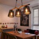 Retro Creative Personality Coffee Hall Three Pastoral Restaurant Bar head Rope Chandelier