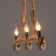 Candle Hemp Chandeliers Vintage Pendant Wrought Iron Bar Restaurant Wave Hemp Rope Chandelier