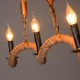 Candle Hemp Chandeliers Vintage Pendant Wrought Iron Bar Restaurant Wave Hemp Rope Chandelier