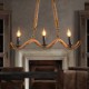 Candle Hemp Chandeliers Vintage Pendant Wrought Iron Bar Restaurant Wave Hemp Rope Chandelier