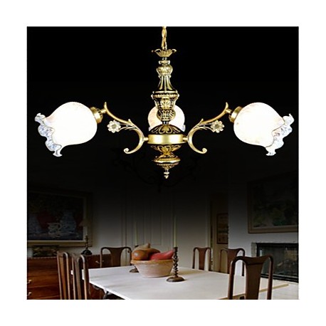 Bronze Chandeliers Three-Lights European Retro Classic 220V