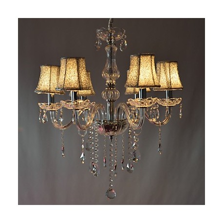 Modern Luxury 6 Lights Chandelier In Crystal Decoration