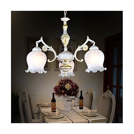 Chandeliers Three-Lights White 220V European Retro Classic