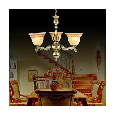 Chandeliers Three Lights 220V Bronze European Retro Classic