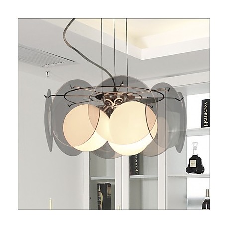 New deals Milan Simple Fashion Style Living Room Dining Room Chandelier Light Smoke Gray Glass Chandelier