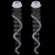 LED Crystal Pendant Light Chandelier Lighting 1 Lights Silver Canpoy Clear K9 Crystal Helix Ceiling Lamps H120CM