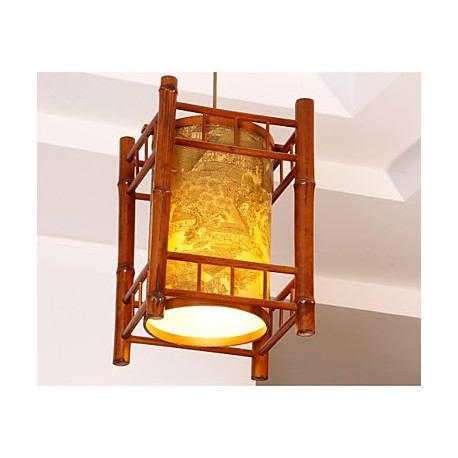 Max 15W Retro / Lantern LED Wood/Bamboo Chandeliers Dining Room / Study Room/Office / Hallway