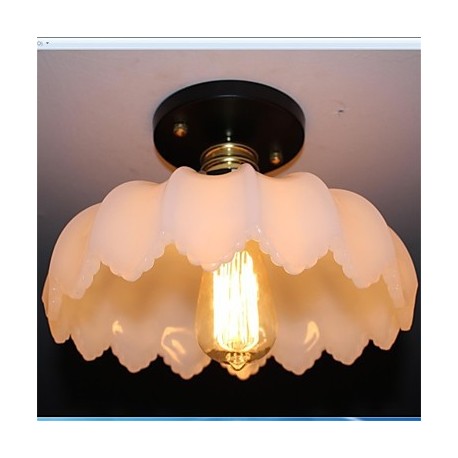 Imitation Jade Glass Retro Personality 1 Head Lotus Ceiling Light