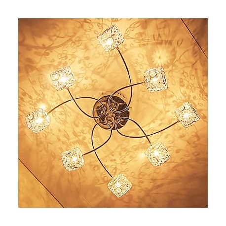 Max 20W Modern/Contemporary Crystal / Bulb Included Electroplated Flush Mount Living Room