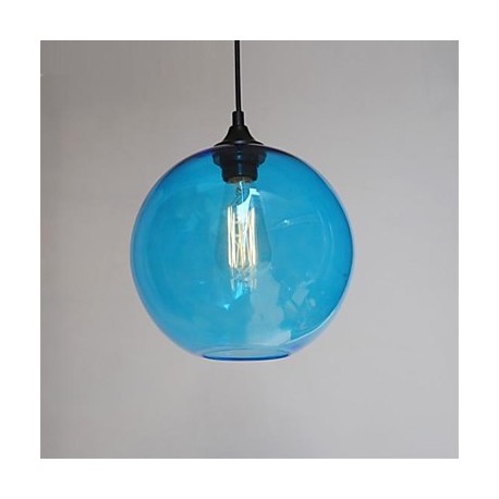 Modern Glass Pendant in Round blue Bubble Design