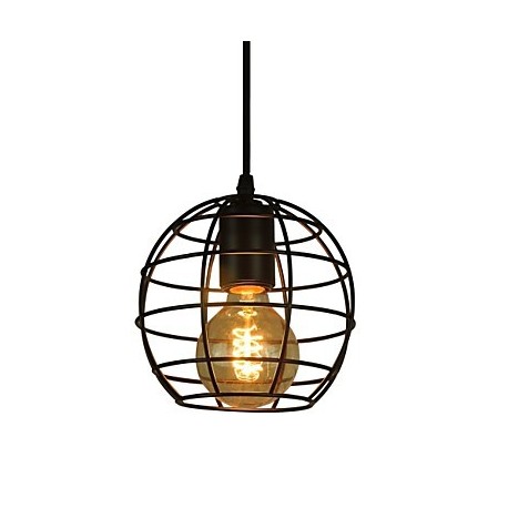 Globe Shape Europe Style Vintage Chandeliers for Dining Room,Black