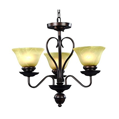 3-light Glass Chandelier