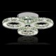 LED Crystal Flush Mount, 3 Lights, Modern Transparent Electroplating Stainless Steel