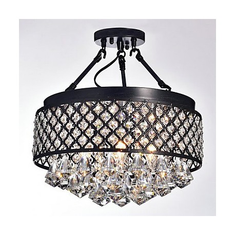 MAX:60W Traditional/Classic Crystal Painting Metal Flush Mount Living Room / Bedroom / Dining Room / Study Room/Office / Entry