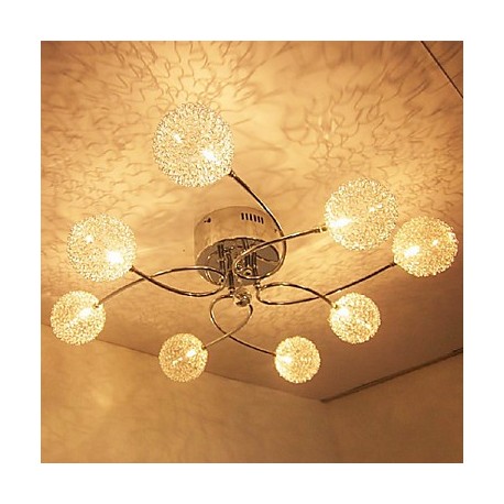 Max 20W Modern/Contemporary Crystal / Bulb Included Electroplated Flush Mount Living Room