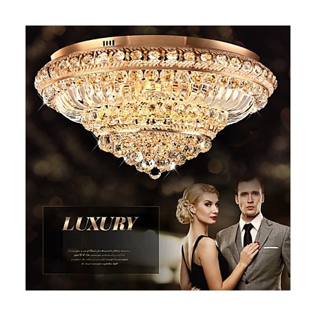 Modern Luxury 72W LED Crystal Ceiling Light Bedroom LED Absorb Dome Light Diameter 60CM