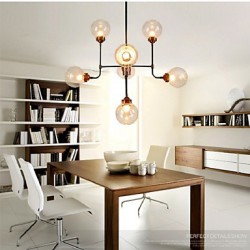 Modern Creative Personality Wrought Iron Chandelier, Restoring Ancient Ways Glass Ball Molecular Magic Beans Droplight