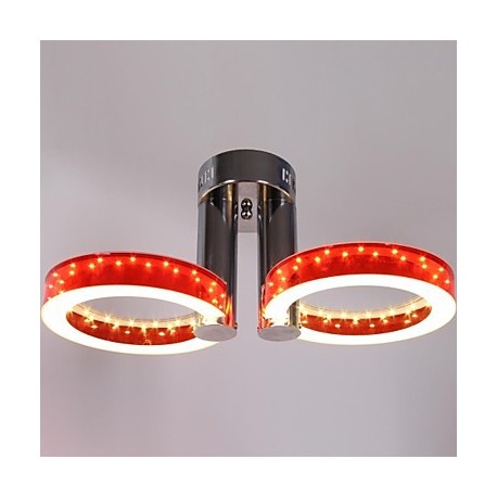 36W LED WarmWhite White Acrylic Red Chandelier with 2 Light