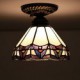 E27 220V 20*17CM 3-5銕uropean Rural Creative Arts Stained Glass Absorb Dome Lamp Led Light