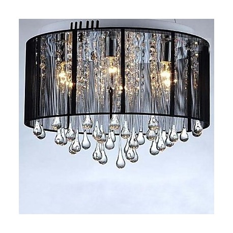 Luxury Black Drop Ceiling Crystal Chandelier