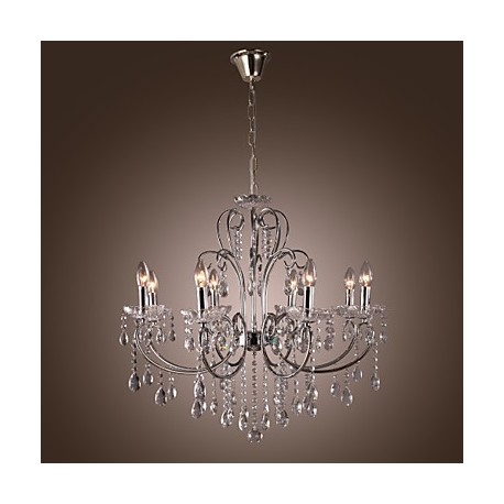 MAX:60W Traditional/Classic Crystal Chrome Metal Chandeliers Living Room / Bedroom / Dining Room / Study Room/Office / Entry / H