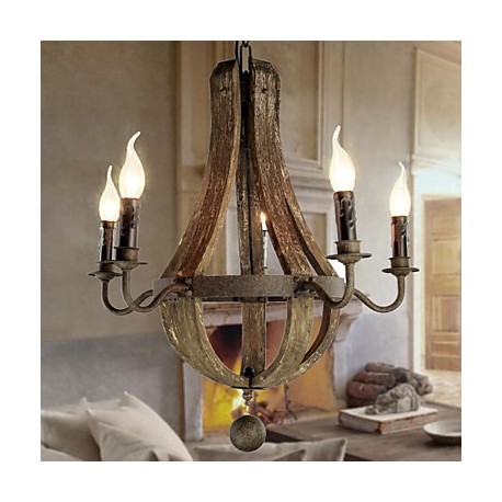 Chandelier/5 lights/Vintage/Retro/Country Living/Dining/Kitchen/Study/Office/Entry/Hallway/Metal